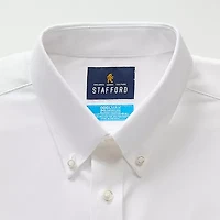 Stafford Coolmax All Season Ecomade Oxford Mens Regular Fit Stretch Fabric Wrinkle Free Long Sleeve Dress Shirt