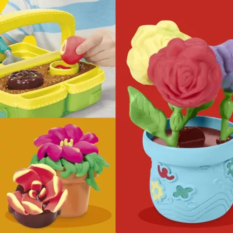 Hasbro Play-Doh Blooming Flowers Playset And Lil Flowers Bundle 19-pc. Dough