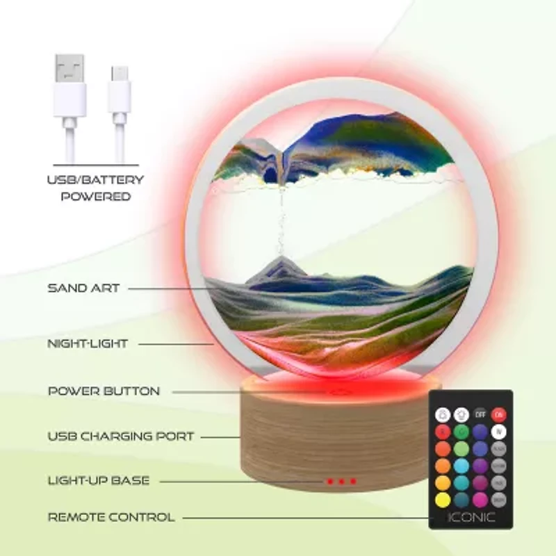 Iconic Aura LED Liquid Sand Night Light