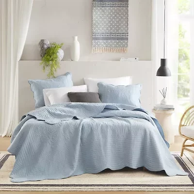 Madison Park Marino 3-Pc Reversible Scalloped Edge Quilt Set