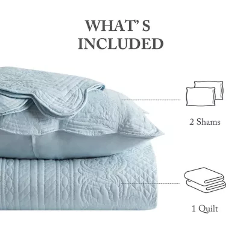 Madison Park Marino 3-Pc Reversible Scalloped Edge Quilt Set