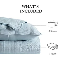 Madison Park Marino 3-Pc Reversible Scalloped Edge Quilt Set