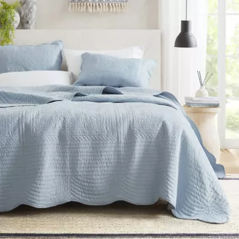 Madison Park Marino 3-Pc Reversible Scalloped Edge Quilt Set