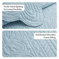 Madison Park Marino 3-Pc Reversible Scalloped Edge Quilt Set