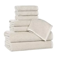 SUPERIOR® Destin Collection | 80% Cotton 20% Viscose 8-pc. Quick Dry Solid Bath Towel Set