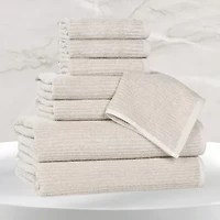 SUPERIOR® Destin Collection | 80% Cotton 20% Viscose 8-pc. Quick Dry Solid Bath Towel Set