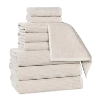 SUPERIOR® Destin Collection | 80% Cotton 20% Viscose 9-pc. Quick Dry Chevron Bath Towel Set
