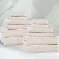 SUPERIOR® Destin Collection | 80% Cotton 20% Viscose 12-pc. Quick Dry Solid Bath Towel Set