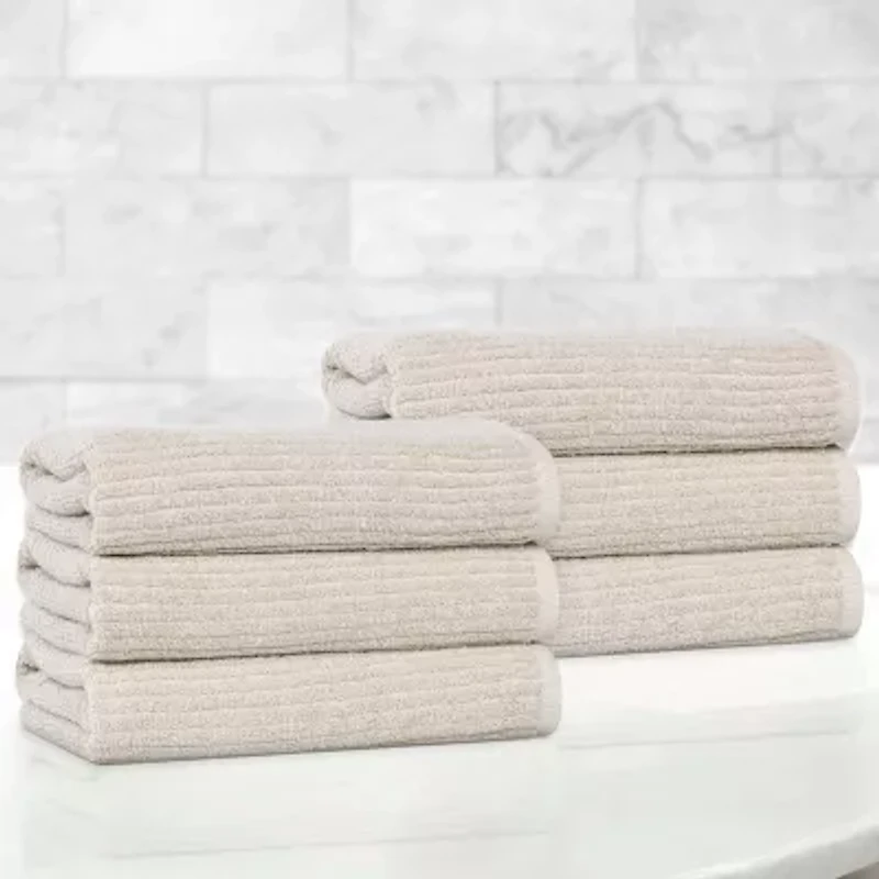 SUPERIOR® Destin Collection | 80% Cotton 20% Viscose 6-pc. Geometric Hand Towel