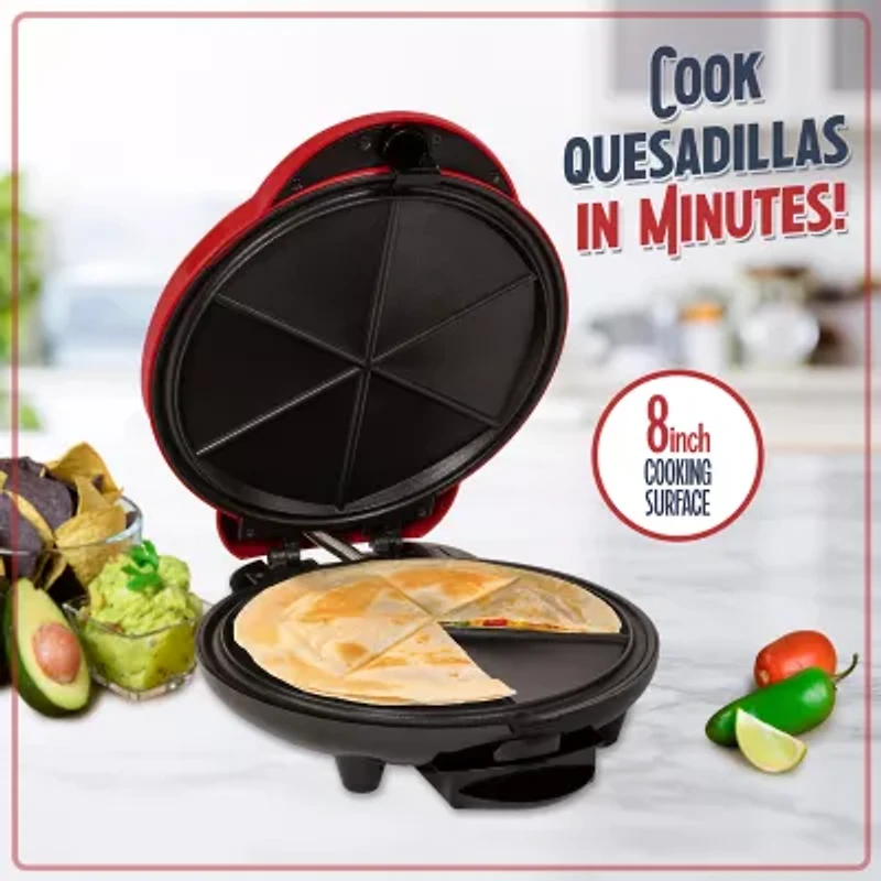 Nostalgia 6-Wedge Electric Quesadilla Maker with Extra Stuffing Latch
