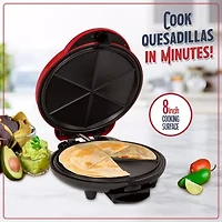 Nostalgia 6-Wedge Electric Quesadilla Maker with Extra Stuffing Latch