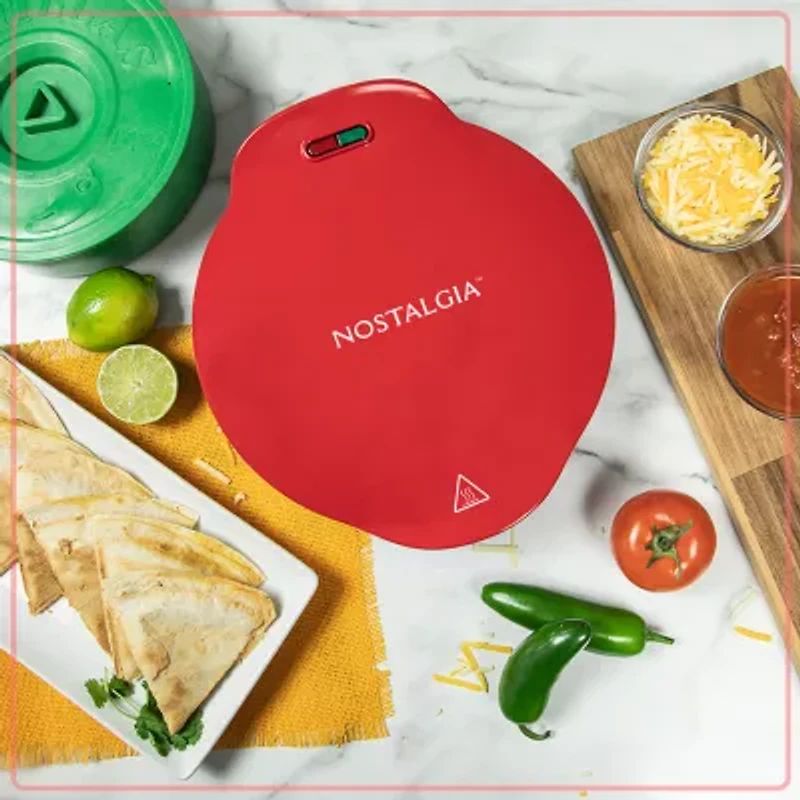 Nostalgia 6-Wedge Electric Quesadilla Maker with Extra Stuffing Latch