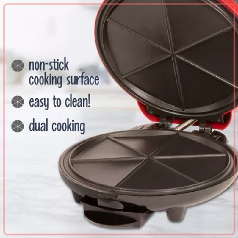 Nostalgia 6-Wedge Electric Quesadilla Maker with Extra Stuffing Latch
