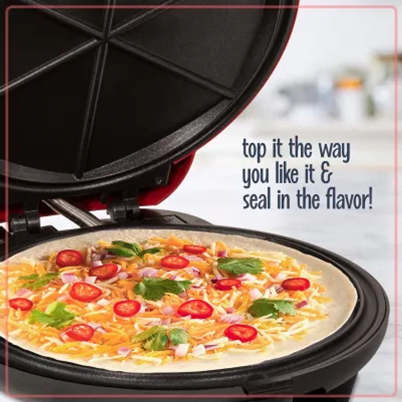 Nostalgia 6-Wedge Electric Quesadilla Maker with Extra Stuffing Latch