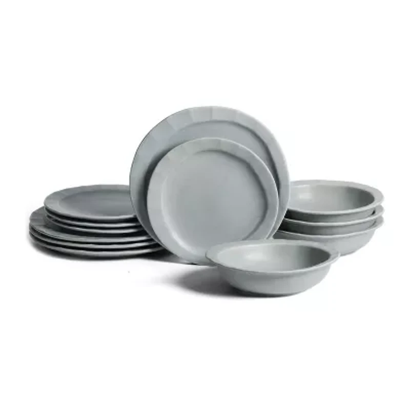 Stone + Lain Oasis 12-pc. Stoneware Dinnerware Set