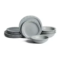 Stone + Lain Oasis 12-pc. Stoneware Dinnerware Set