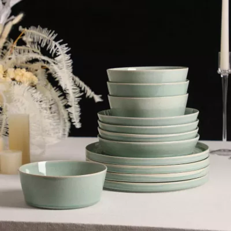 Stone + Lain Claire 24-pc. Stoneware Dinnerware Set