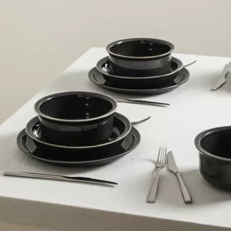 Stone + Lain Slate 8-pc. Stoneware Dinnerware Set