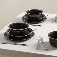 Stone + Lain Slate 8-pc. Stoneware Dinnerware Set