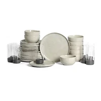 Stone + Lain Mirella 32-pc. Stoneware Dinnerware Set