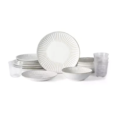 Stone + Lain Linea 4-pc. Stoneware Dinnerware Set