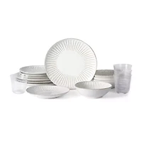 Stone + Lain Linea 4-pc. Stoneware Dinnerware Set