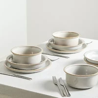 Stone + Lain Slate 8-pc. Stoneware Dinnerware Set