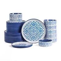 Stone + Lain Tropea 24-pc. Stoneware Dinnerware Set