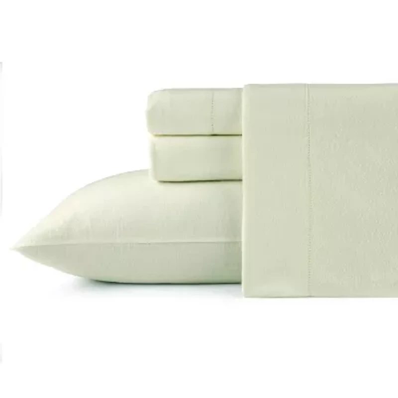 Pointehaven Cotton Brushed 180 Gsm Solid Deep Pocket Sheet Set