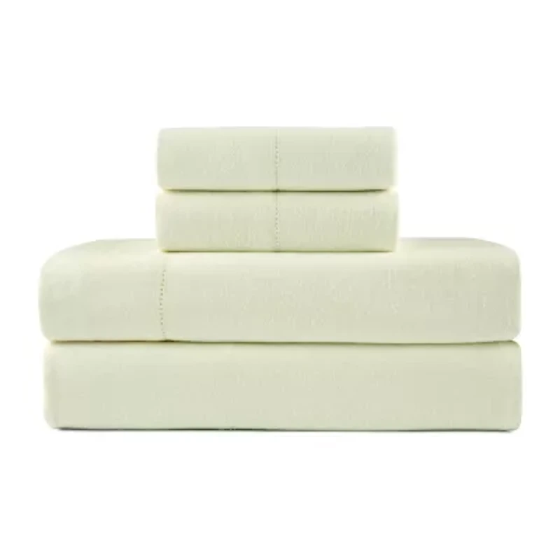 Pointehaven Cotton Brushed 180 Gsm Solid Deep Pocket Sheet Set