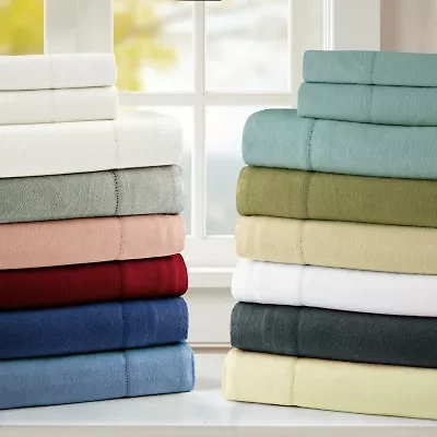 Pointehaven Cotton Brushed 180 Gsm Solid Deep Pocket Sheet Set