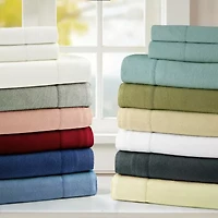 Pointehaven Cotton Brushed 180 Gsm Solid Deep Pocket Sheet Set