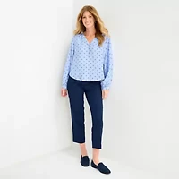 Liz Claiborne Womens V Neck 3/4 Sleeve Tunic Top