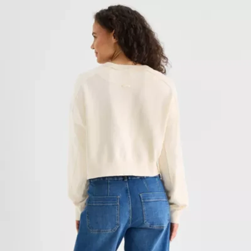 a.n.a Womens Crew Neck Long Sleeve Sweatshirt