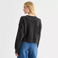 a.n.a Womens Crew Neck Long Sleeve Sweatshirt