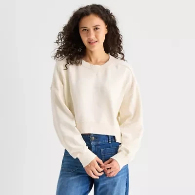 a.n.a Womens Crew Neck Long Sleeve Sweatshirt