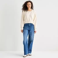 a.n.a Womens Crew Neck Long Sleeve Sweatshirt