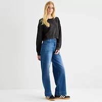 a.n.a Womens Crew Neck Long Sleeve Sweatshirt