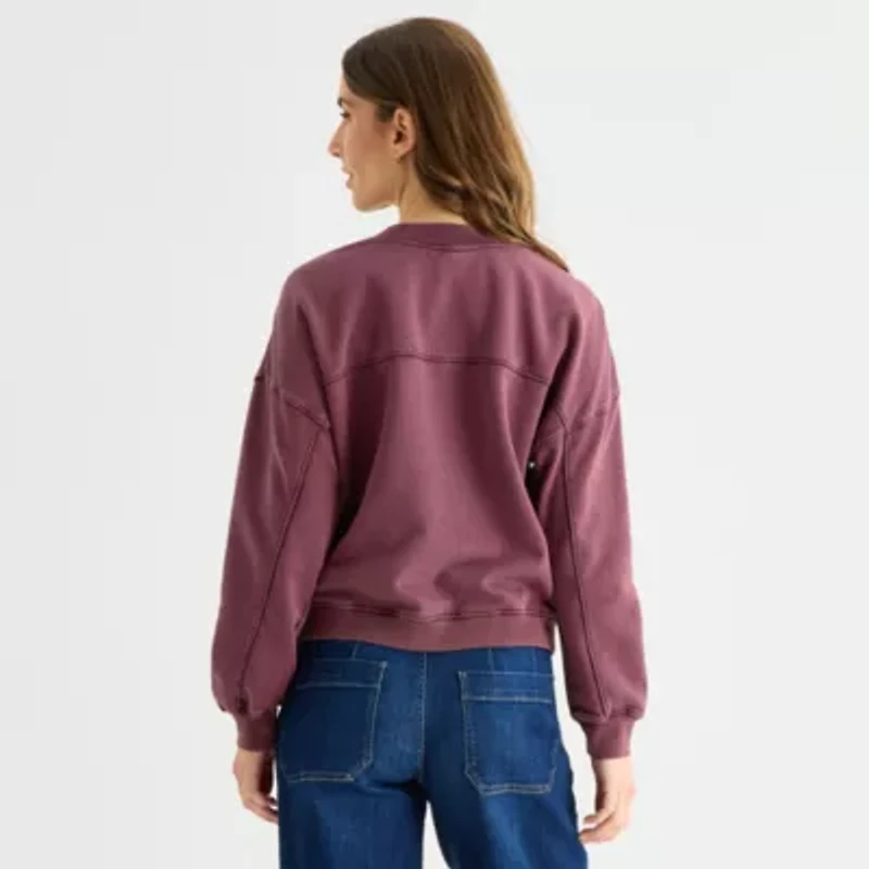 a.n.a Womens V Neck Long Sleeve Sweatshirt