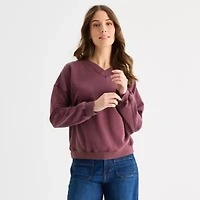 a.n.a Womens V Neck Long Sleeve Sweatshirt