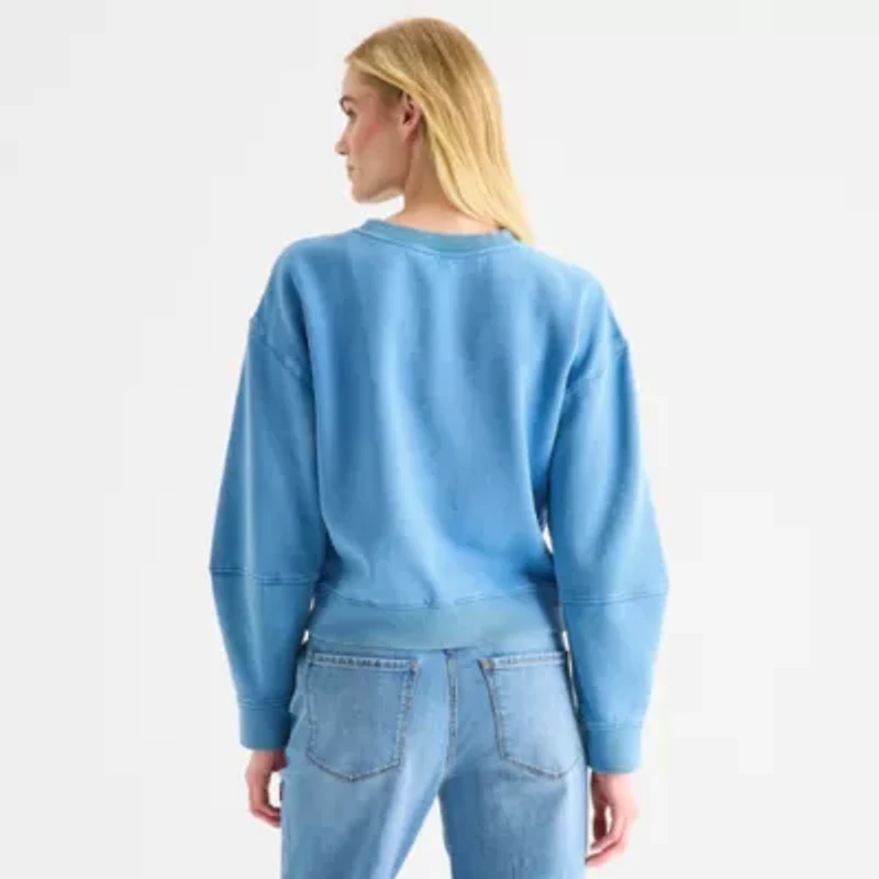 a.n.a Womens Crew Neck Long Sleeve Sweatshirt