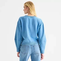 a.n.a Womens Crew Neck Long Sleeve Sweatshirt