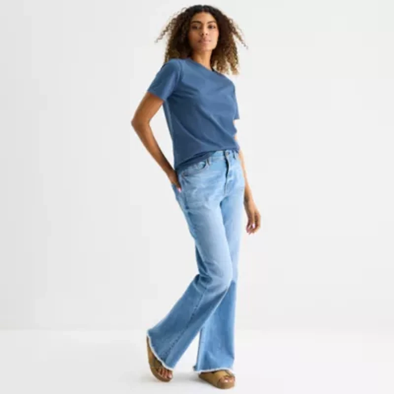 a.n.a Womens Round Neck Short Sleeve T-Shirt