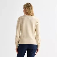 St. John's Bay Womens Crew Neck Long Sleeve Pullover Sweater