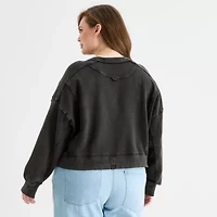 a.n.a Womens Plus Crew Neck Long Sleeve Sweatshirt