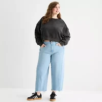 a.n.a Womens Plus Crew Neck Long Sleeve Sweatshirt