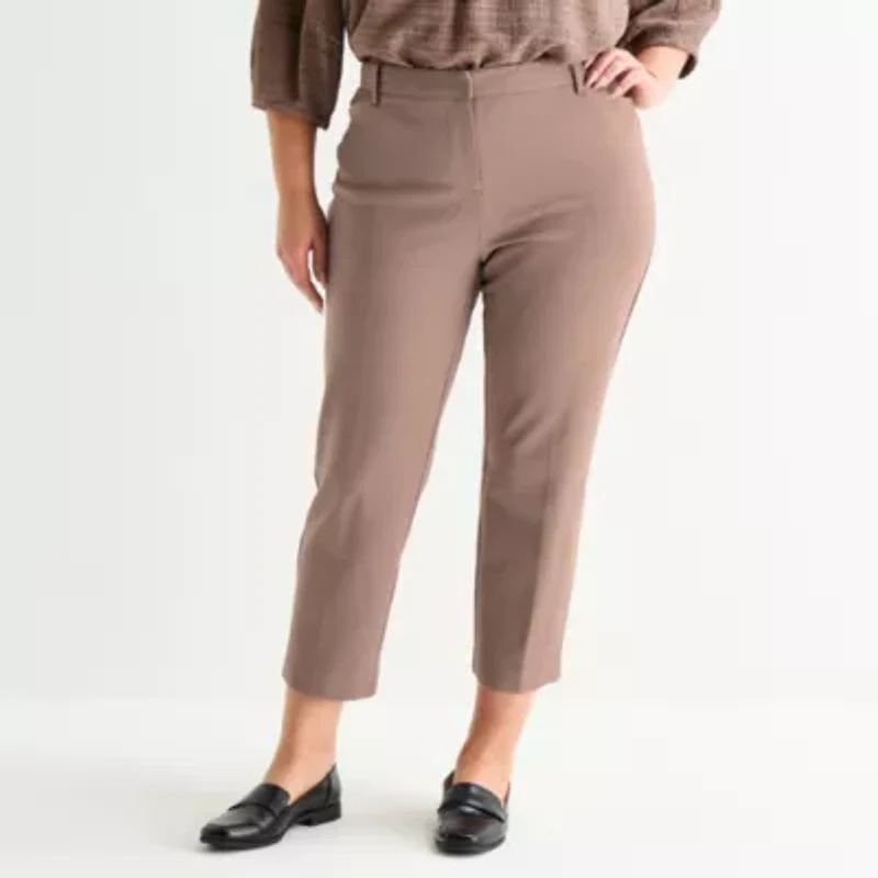 Liz Claiborne Emma Womens Plus Slim Mid Rise Ankle Pant