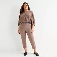 Liz Claiborne Emma Womens Plus Slim Mid Rise Ankle Pant