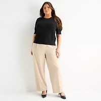 Liz Claiborne Plus Womens Crew Neck Pullover Sweater