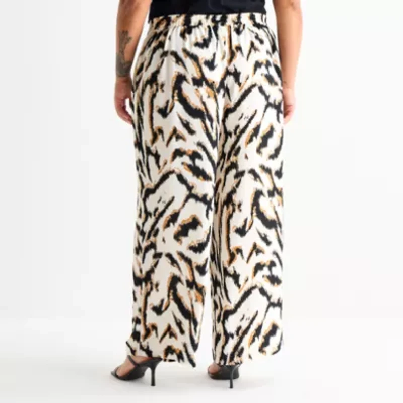 Bold Elements Womens Plus Wide Leg Pull-On Pant